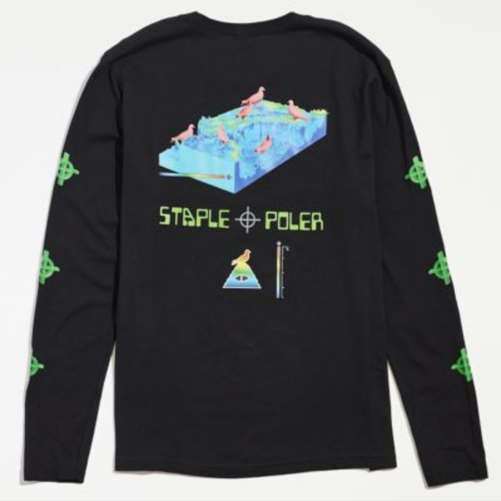 Uo staple x poler black long sleeeve